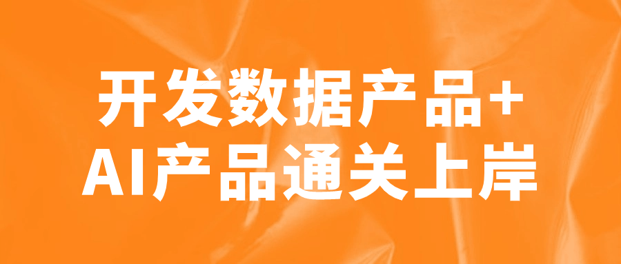 开发数据产品+AI产品通关上岸